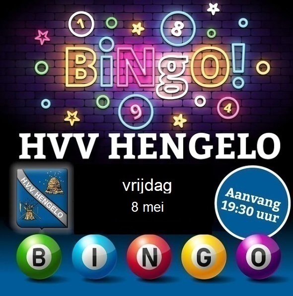 Vrijdag 8 mei laatste bingo van dit seizoen.