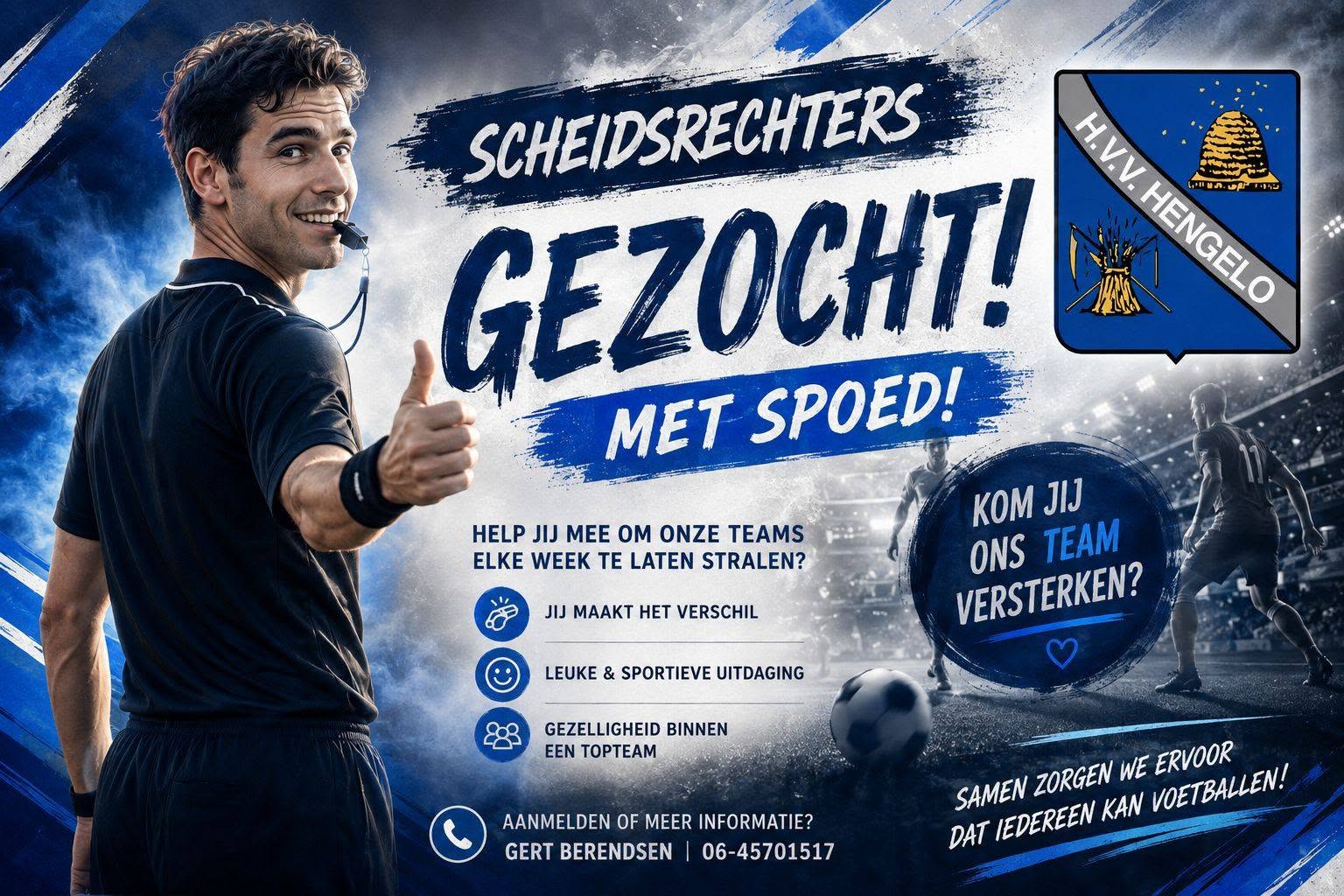 Met spoed scheidsrechters gezocht!!