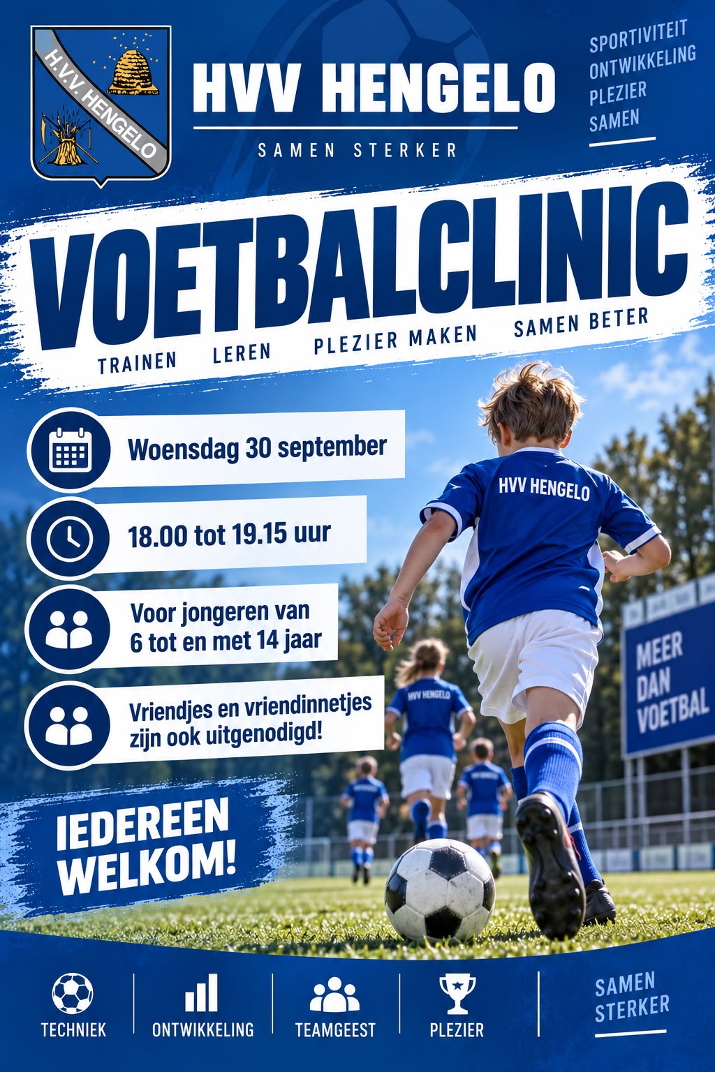 Voetbalclinic woensdag 30 september