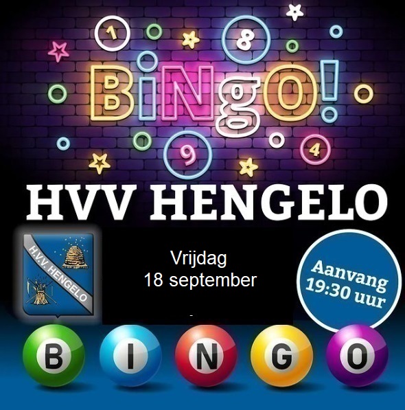 Vrijdag 18 september 1e bingo van dit seizoen!!!
