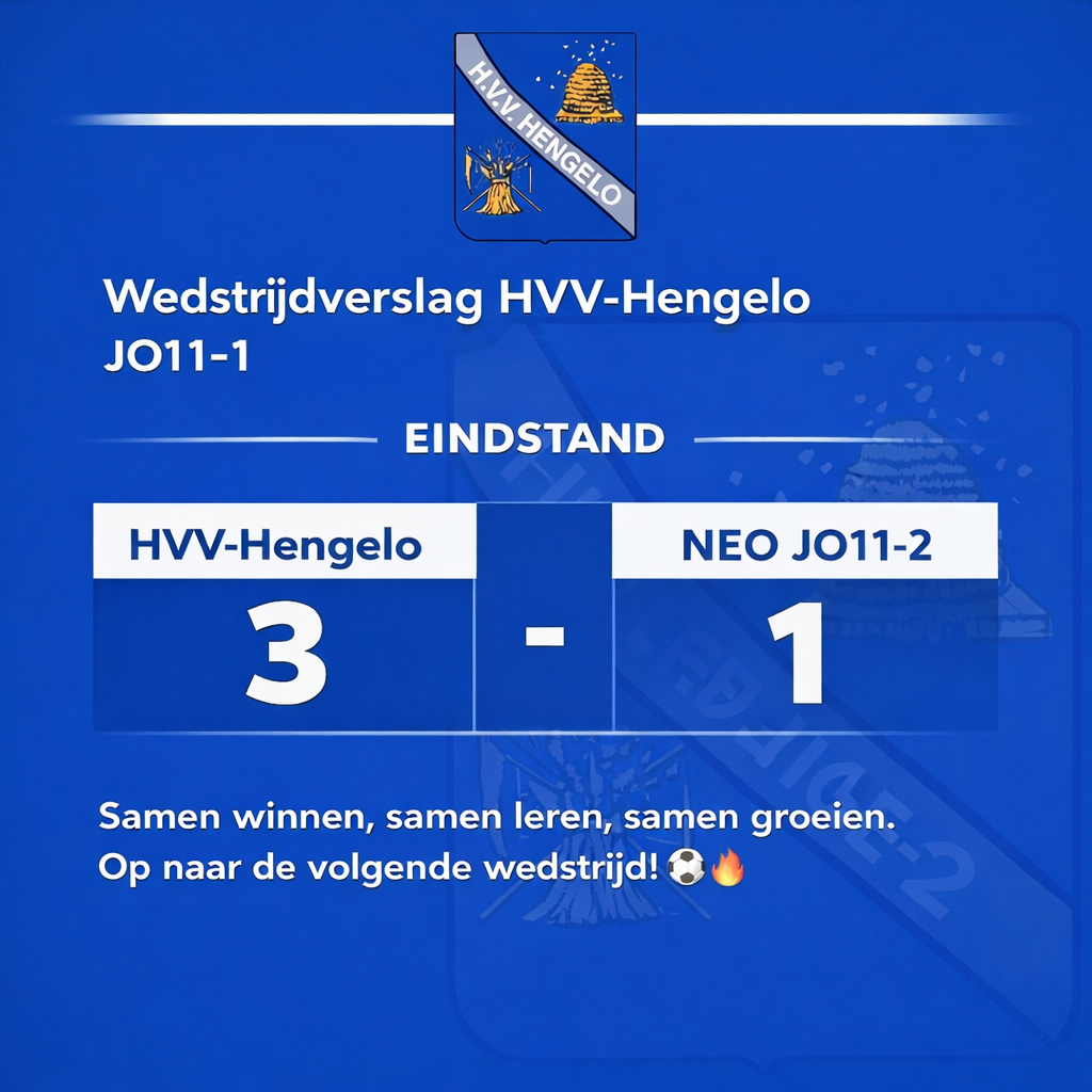 Wedstrijdverslag HVV-Hengelo JO11-1 – NEO Borne JO11-2.